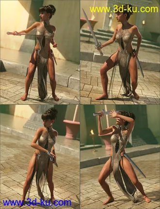 3D打印模型Sword Poses for Genesis 8 Female的图片