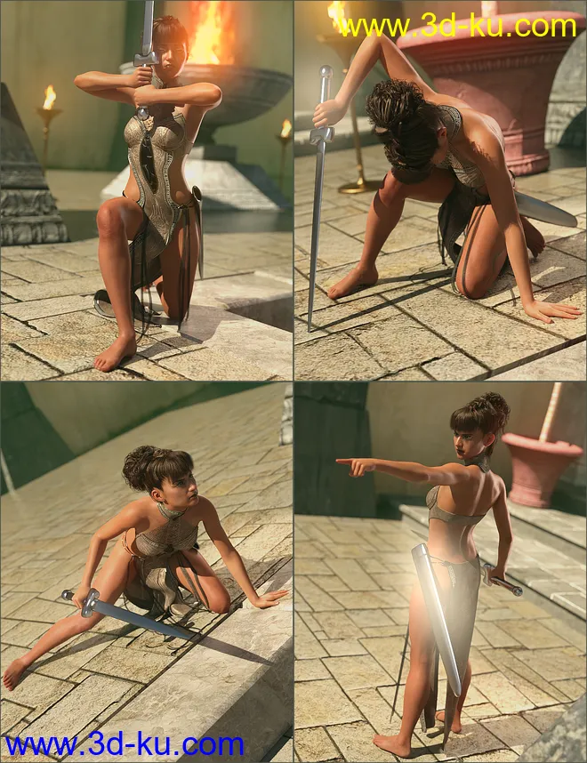 Sword Poses for Genesis 8 Female模型的图片4