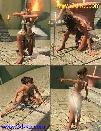 3D打印模型Sword Poses for Genesis 8 Female的图片