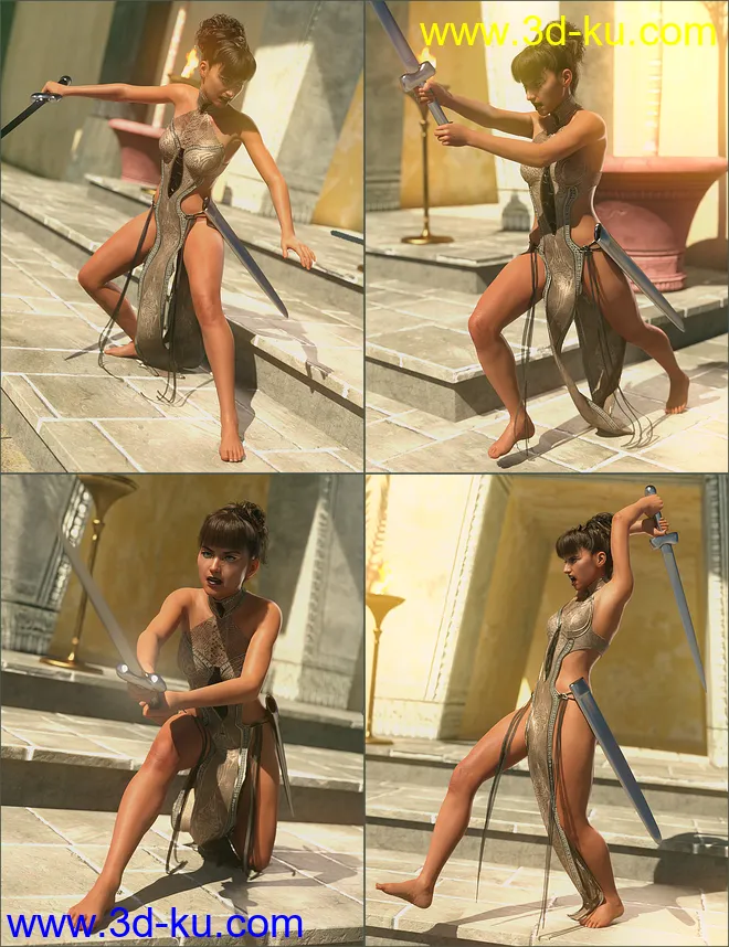 Sword Poses for Genesis 8 Female模型的图片5