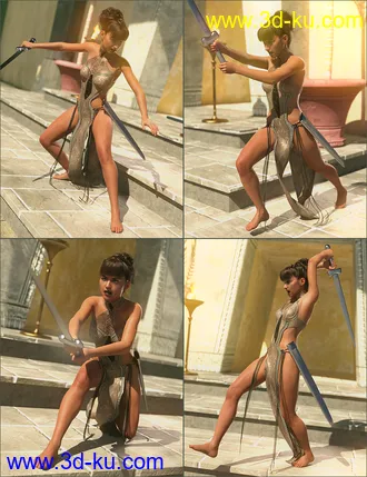 3D打印模型Sword Poses for Genesis 8 Female的图片
