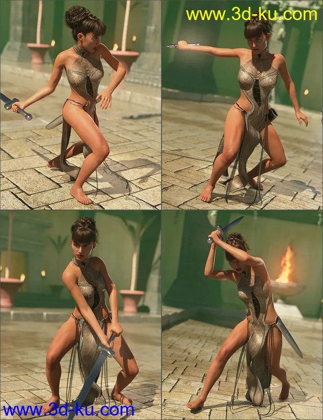 Sword Poses for Genesis 8 Female模型的图片6
