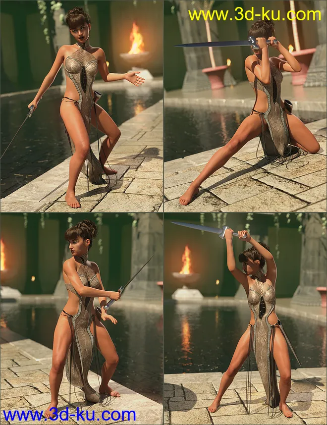 Sword Poses for Genesis 8 Female模型的图片8