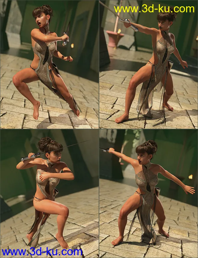 Sword Poses for Genesis 8 Female模型的图片9