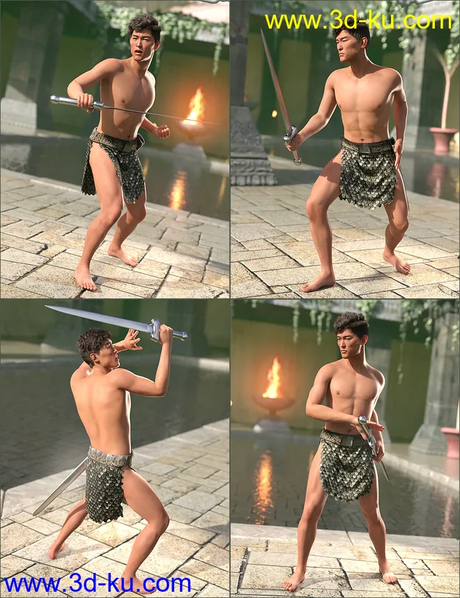 Sword Poses for Genesis 8 Male模型的图片2