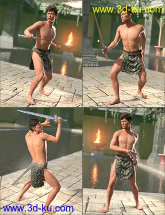 3D打印模型Sword Poses for Genesis 8 Male的图片