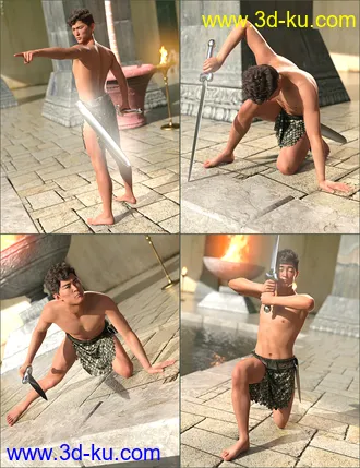 3D打印模型Sword Poses for Genesis 8 Male的图片