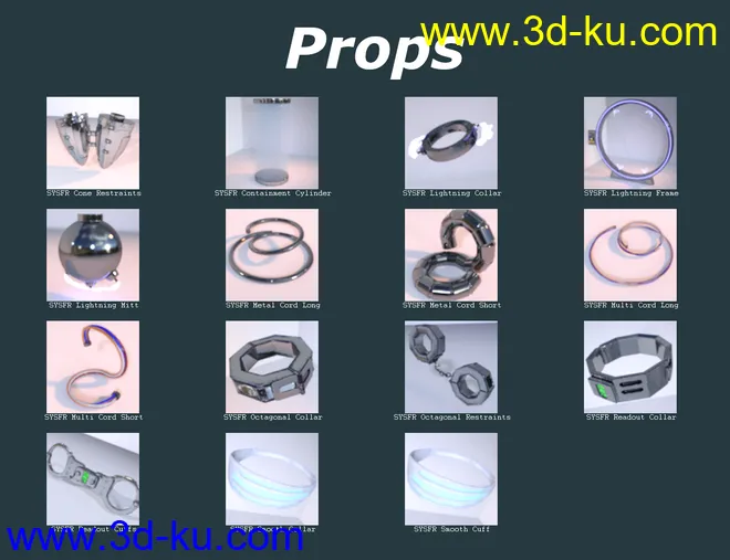 SY Sci-Fi Restraints for Genesis 8模型的图片8