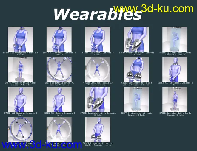 SY Sci-Fi Restraints for Genesis 8模型的图片9