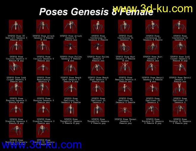 SY Spiderfolk for Genesis 8模型的图片13
