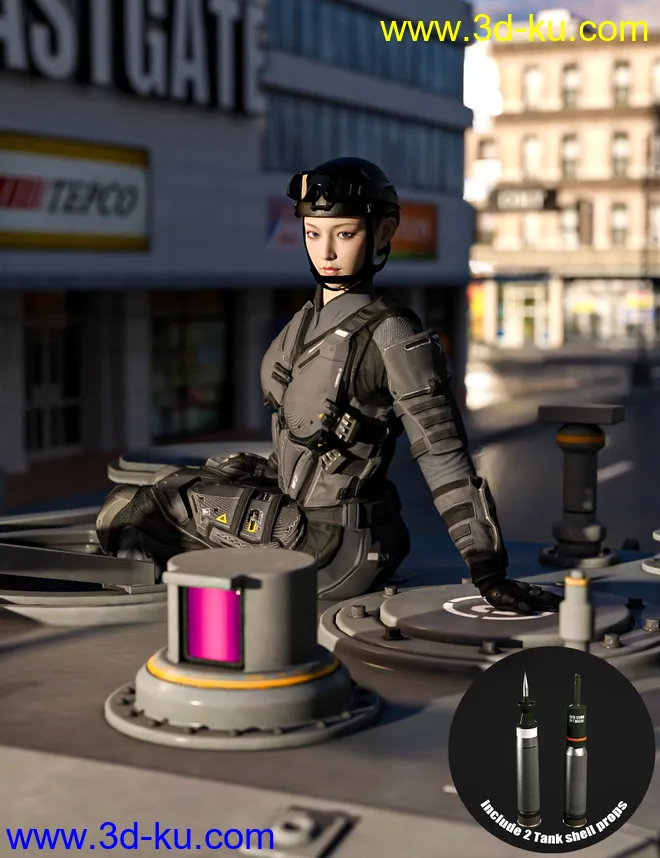 Tank Crew Pose for Genesis 8模型的图片1