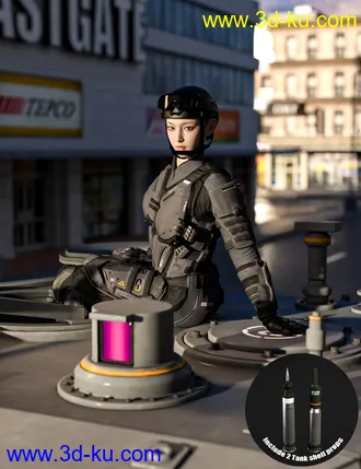 3D打印模型Tank Crew Pose for Genesis 8的图片