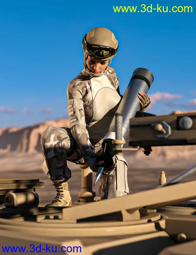 Tank Crew Pose for Genesis 8模型的图片4