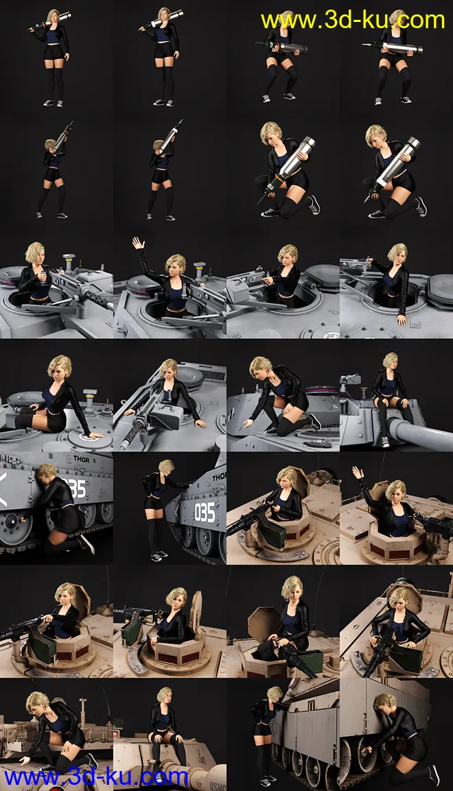 Tank Crew Pose for Genesis 8模型的图片9