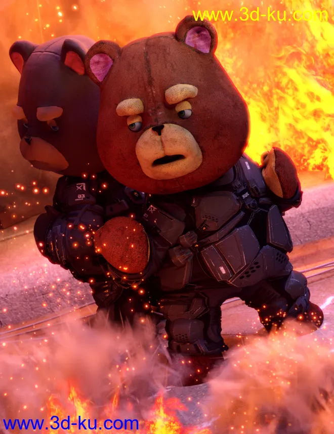 Teddy Bear for Genesis 8 Male模型的图片5