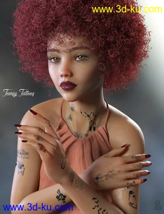 3D打印模型Teensy L.I.E. Tattoos for Genesis 3 and 8的图片