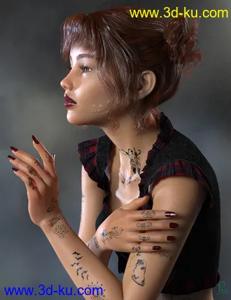 3D打印模型Teensy L.I.E. Tattoos for Genesis 3 and 8的图片