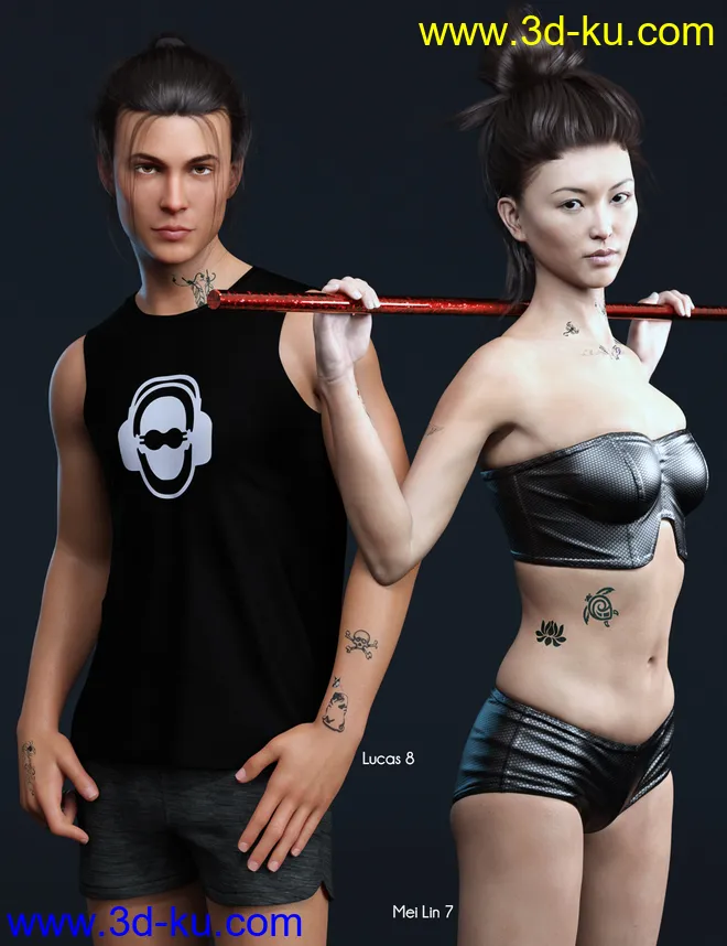 Teensy L.I.E. Tattoos for Genesis 3 and 8模型的图片9