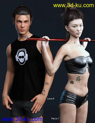 3D打印模型Teensy L.I.E. Tattoos for Genesis 3 and 8的图片