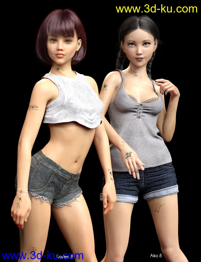Teensy L.I.E. Tattoos for Genesis 3 and 8模型的图片11