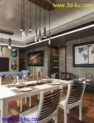 3D打印模型Tesla Casual Living Dining的图片