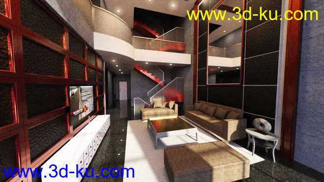 Tesla Living Room 2模型的图片2