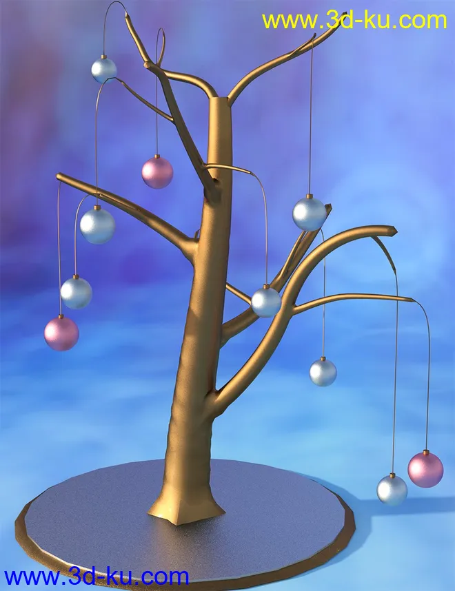 The Austerity Christmas Tree - Holiday Ornament模型的图片1