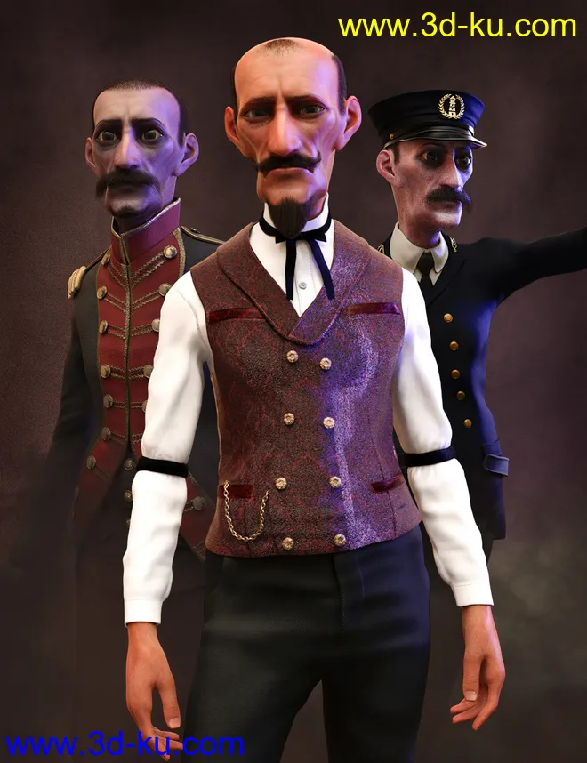 The Strange Man Characters and Hair Set for Genesis 8 Male模型的图片1