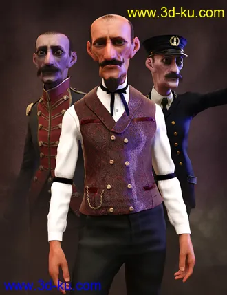 3D打印模型The Strange Man Characters and Hair Set for Genesis 8 Male的图片