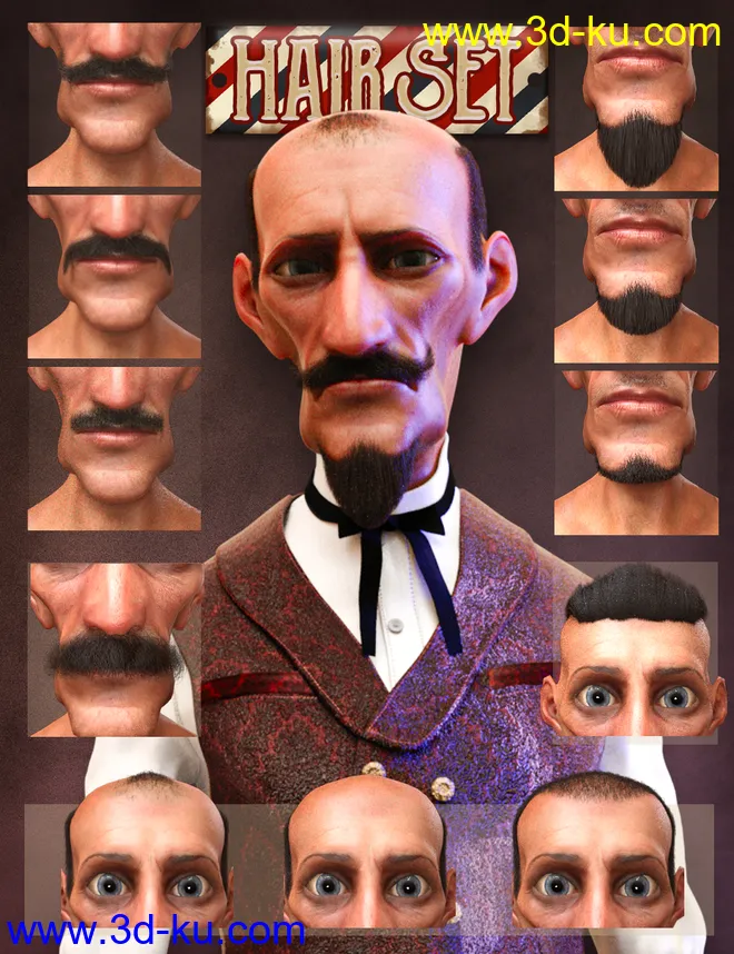 The Strange Man Characters and Hair Set for Genesis 8 Male模型的图片5