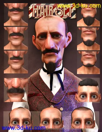 3D打印模型The Strange Man Characters and Hair Set for Genesis 8 Male的图片