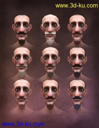 3D打印模型The Strange Man Characters and Hair Set for Genesis 8 Male的图片