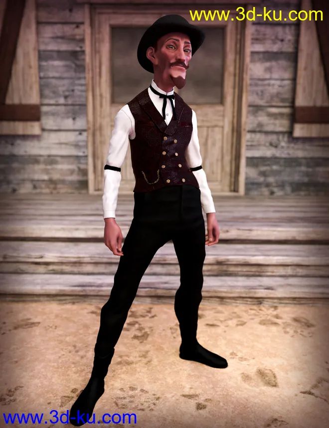 The Strange Man Characters and Hair Set for Genesis 8 Male模型的图片8