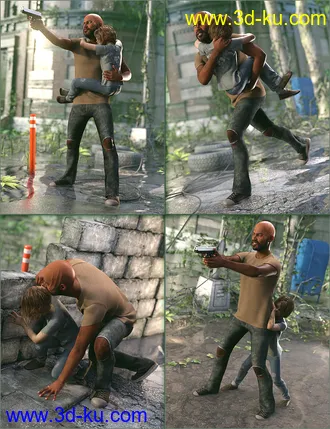 3D打印模型The Survivalists Poses for Genesis 8 Male and Heidi Character的图片