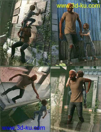3D打印模型The Survivalists Poses for Genesis 8 Male and Heidi Character的图片