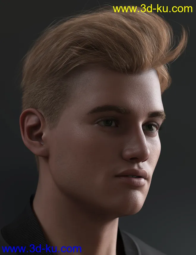 Tjark Short Hair for Genesis 8 and 8.1 Males模型的图片1