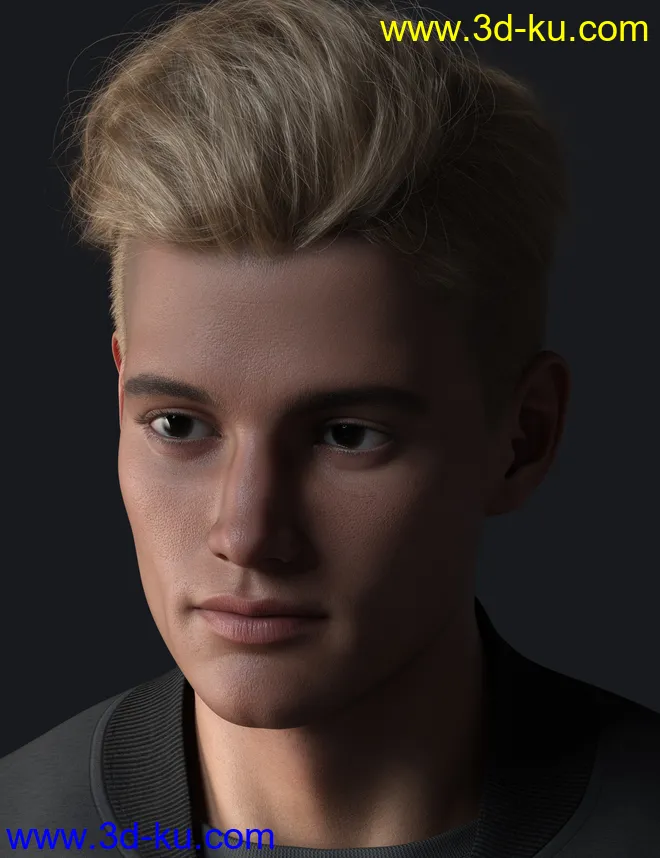 Tjark Short Hair for Genesis 8 and 8.1 Males模型的图片6