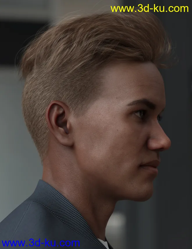 Tjark Short Hair for Genesis 8 and 8.1 Males模型的图片9