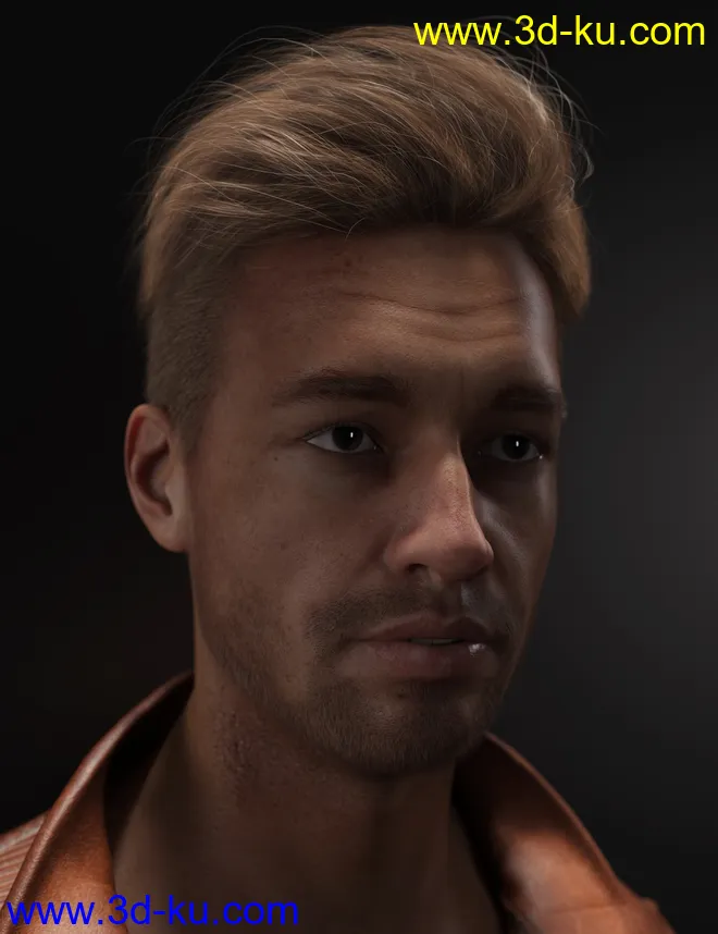 Tjark Short Hair for Genesis 8 and 8.1 Males模型的图片14