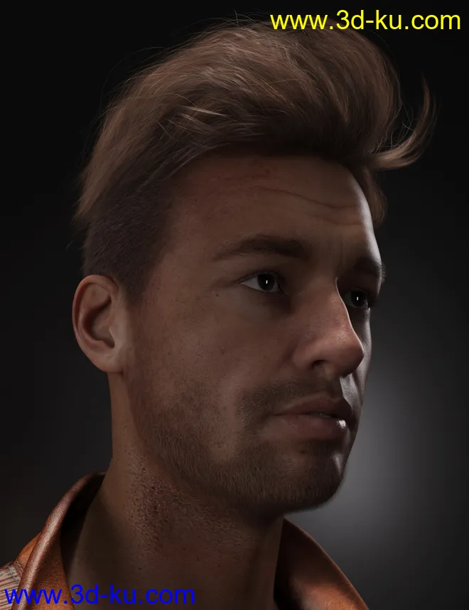 Tjark Short Hair for Genesis 8 and 8.1 Males模型的图片15