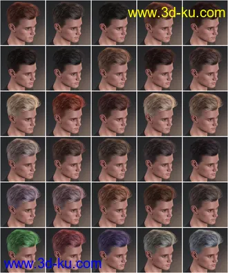 3D打印模型Tjark Short Hair for Genesis 8 and 8.1 Males的图片