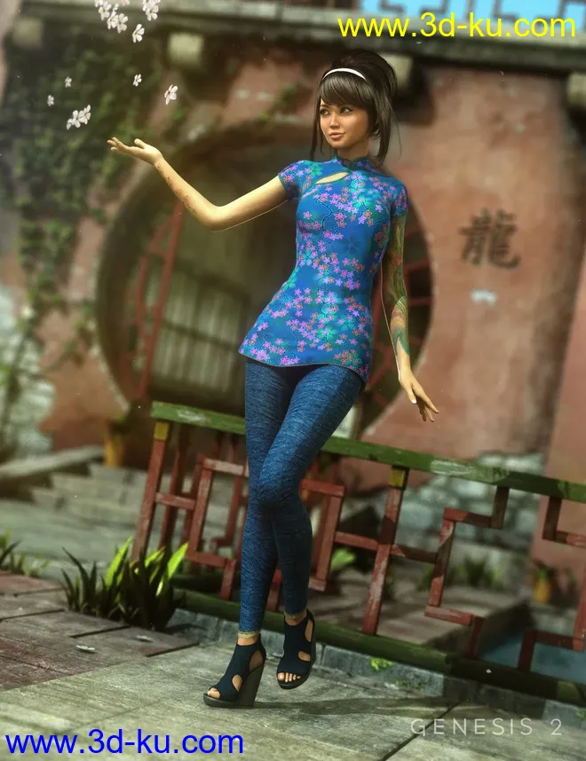 Tokyo Stroll Outfit for Genesis 2 Female(s)模型的图片1