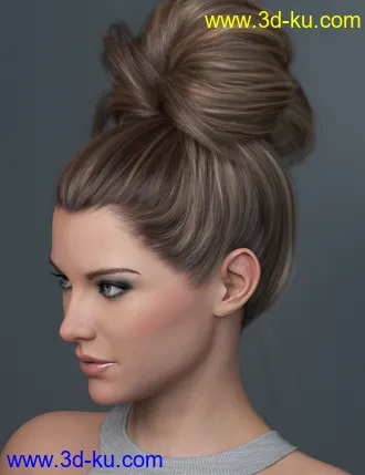 3D打印模型Top Updo for Genesis 3, 8, and 8.1 Females的图片
