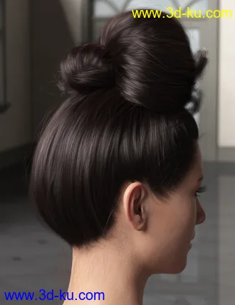 3D打印模型Top Updo for Genesis 3, 8, and 8.1 Females的图片