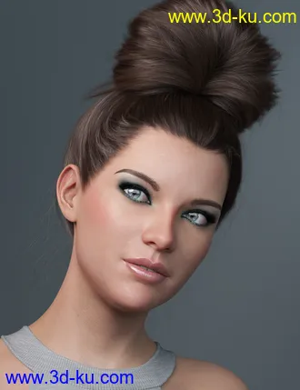 3D打印模型Top Updo for Genesis 3, 8, and 8.1 Females的图片