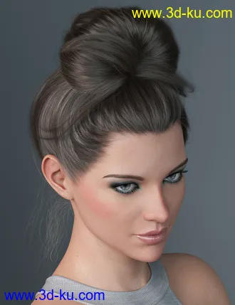 3D打印模型Top Updo for Genesis 3, 8, and 8.1 Females的图片
