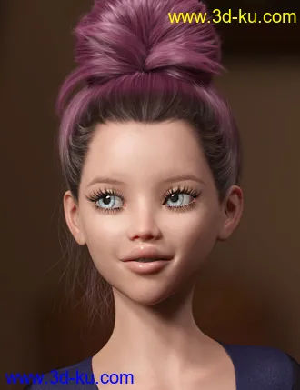3D打印模型Top Updo for Genesis 3, 8, and 8.1 Females的图片
