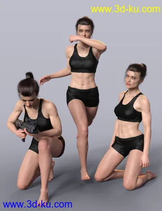 3D打印模型Tough Gal Poses for CJ 8的图片