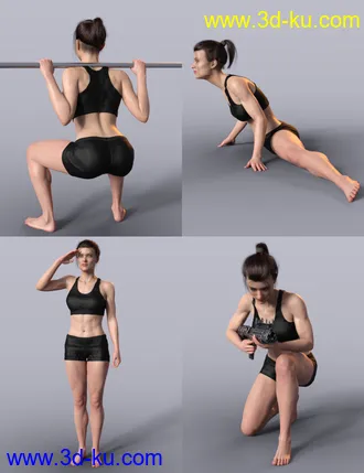 3D打印模型Tough Gal Poses for CJ 8的图片
