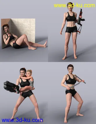 3D打印模型Tough Gal Poses for CJ 8的图片